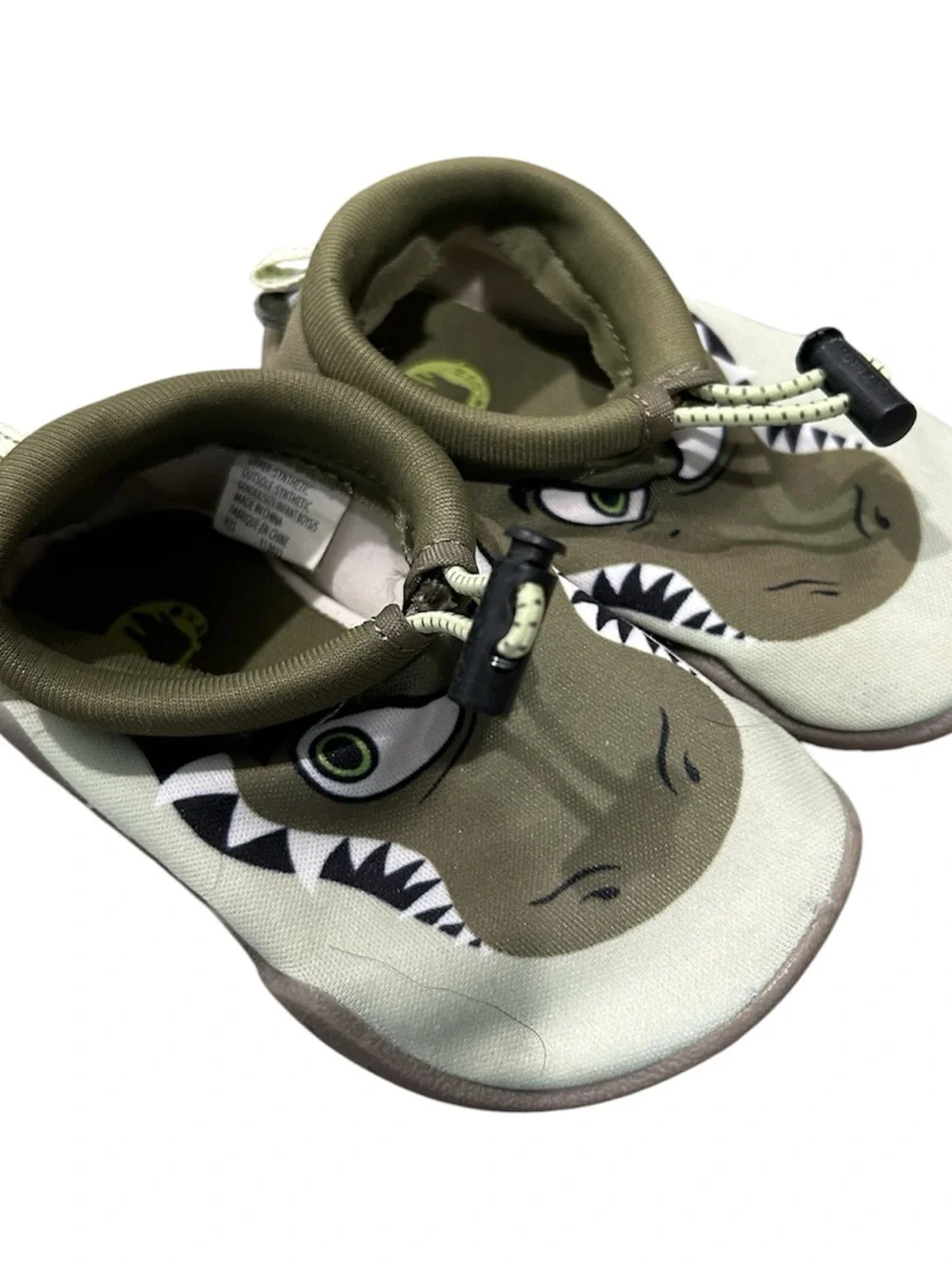 Kids Dino Slip-On Water Shoes - Olive Green